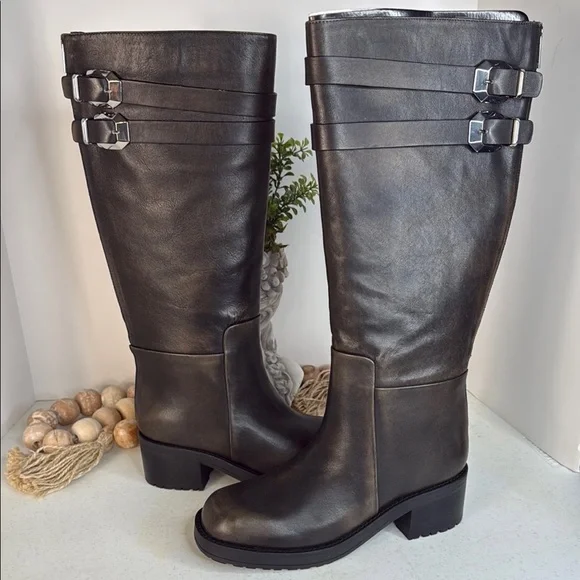 Marc Fisher Dariya Knee High Riding Boot Dark Brown Sz 10 - Picture 12 of 15